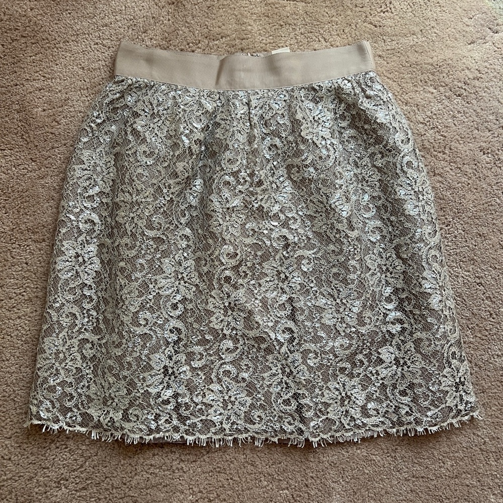 J.Crew Sparkler skirt in tinsel lace